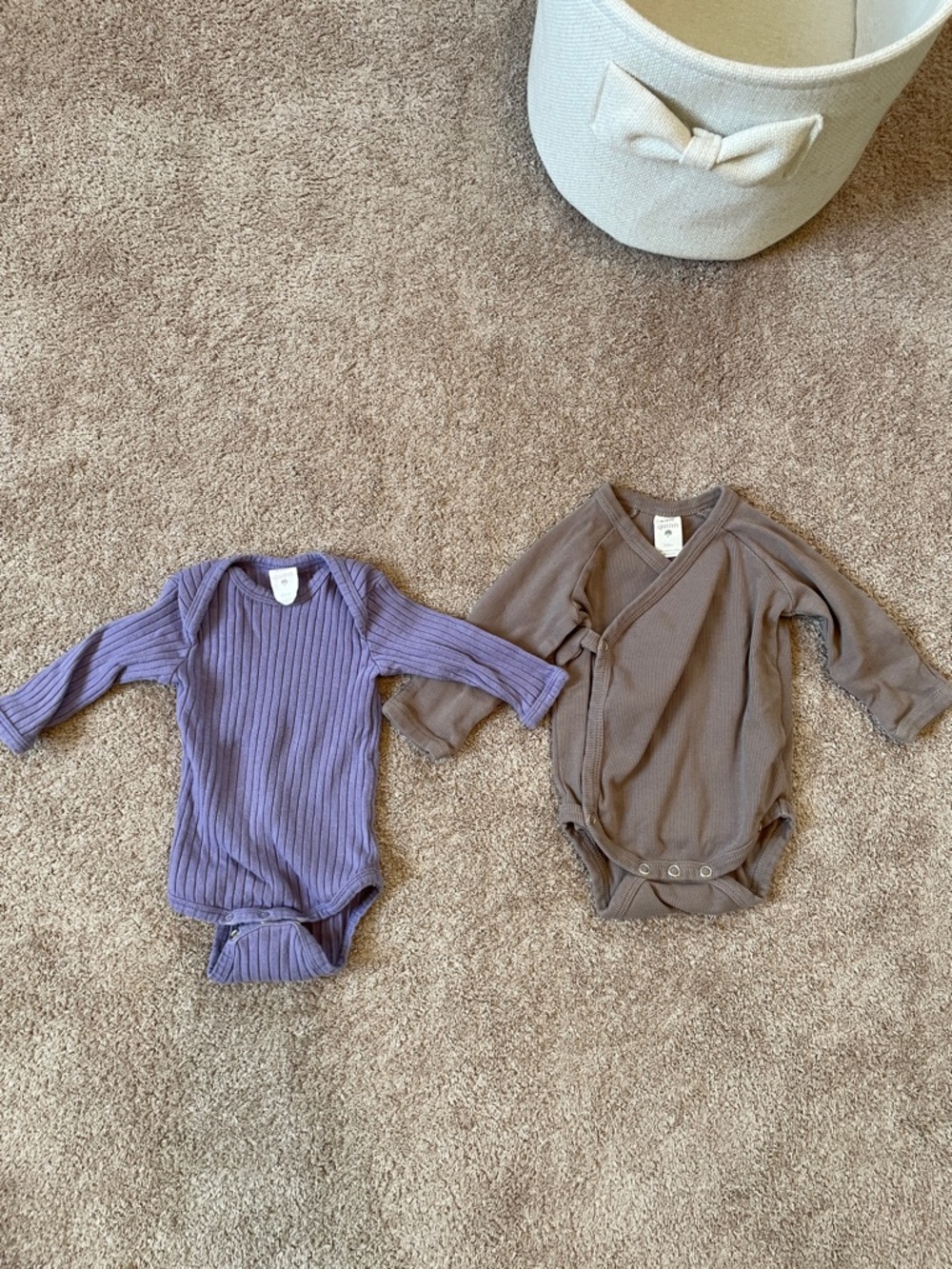Kate Quinn Long-Sleeve Ribbed Purple Baby One-Piece bundle set lot 0-3